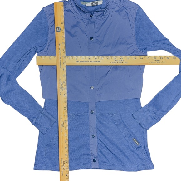 Exofficio Buzz Off Womens Insect Shield Hooded Jacket XS Blue Button Lightweight - Picture 6 of 8